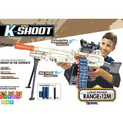 تفنگ تیرپرتابی دوربین دار سایز بزرگ طرح مسلسل مدل k-shoot