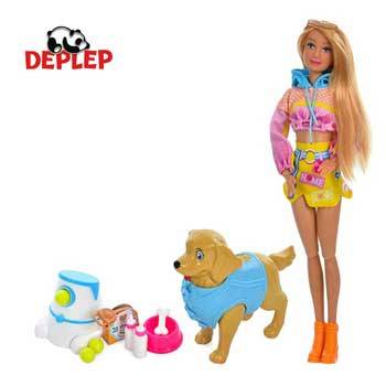 عروسک باربی با سگ Defa Lucy 8485